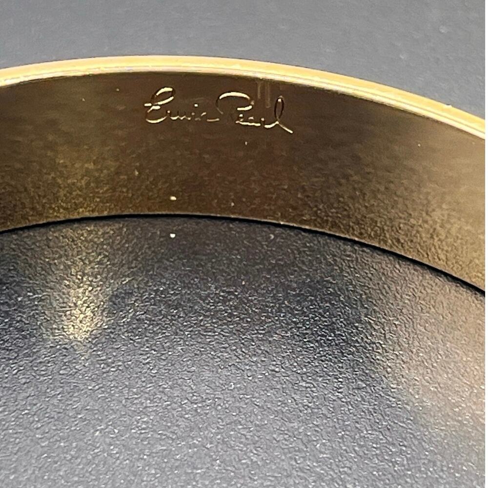 Erwin Pearl MAYA Edo Courtesan Hand Paint Print 22k Gold Plate Bangle Bracelet - Picture 5 of 7